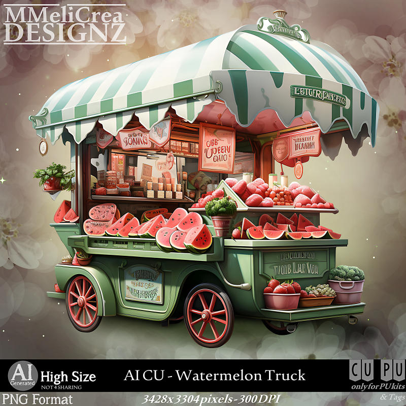 (image for) AI - CU Watermelon Truck (CU4PU/PNG)